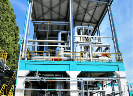 A LTF plant based on an evaporator for purifying waste water from the production of thermoplastic elastomers from lithium ions.
