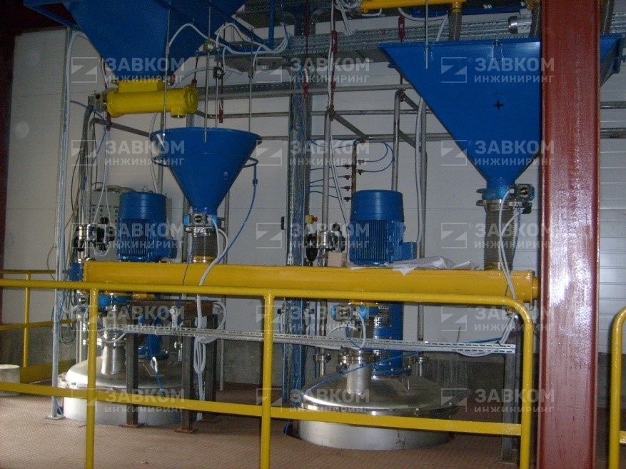 Installation of preparation of adhesive composition