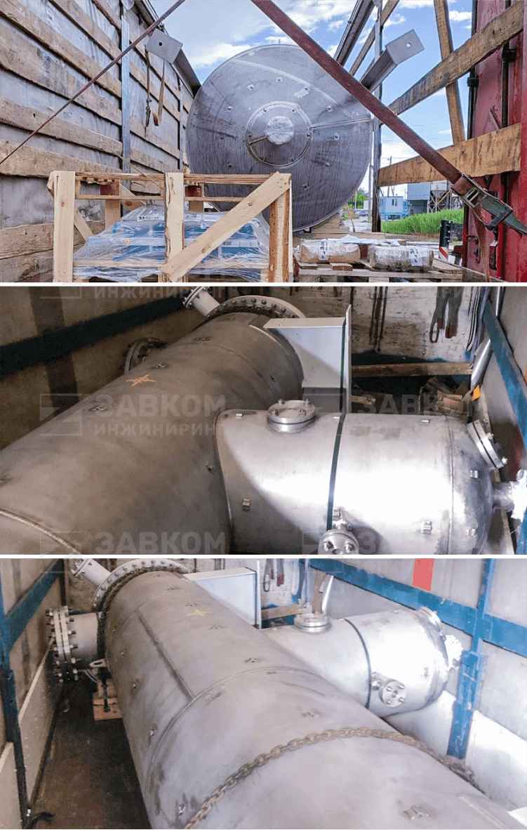 Оборудование по получению отпаренной воды для использования в качестве технологической воды в производстве